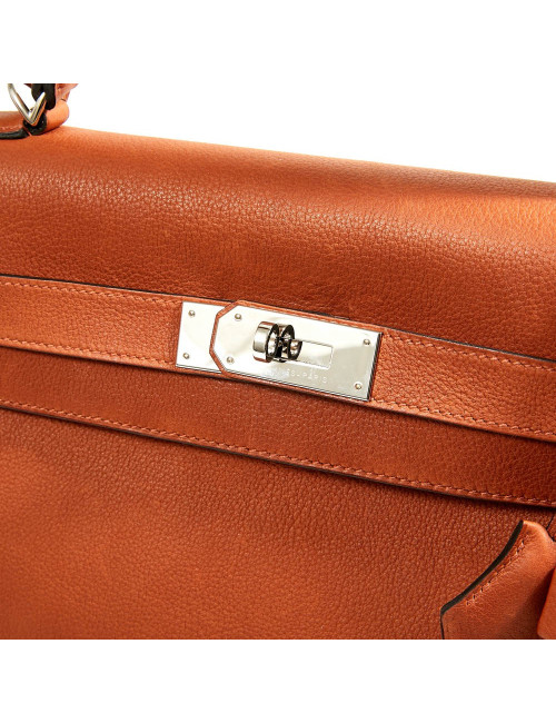 Kelly 40 HERMES cuir grainé fauve