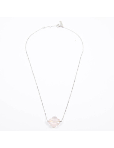 MORGANNE BELLO Petit collier or blanc quartz rose 2