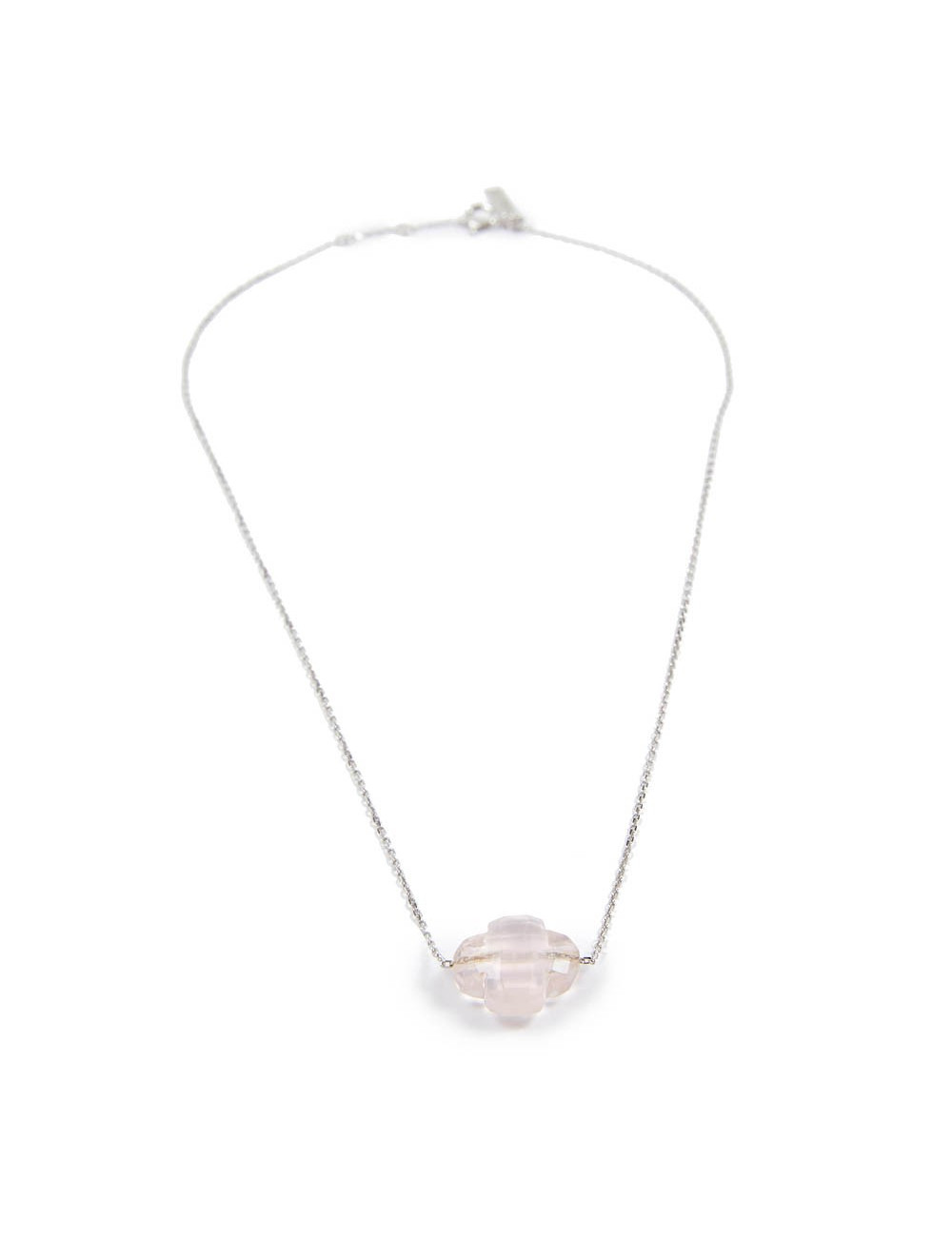 MORGANNE BELLO white gold and pink quartz pendant necklace