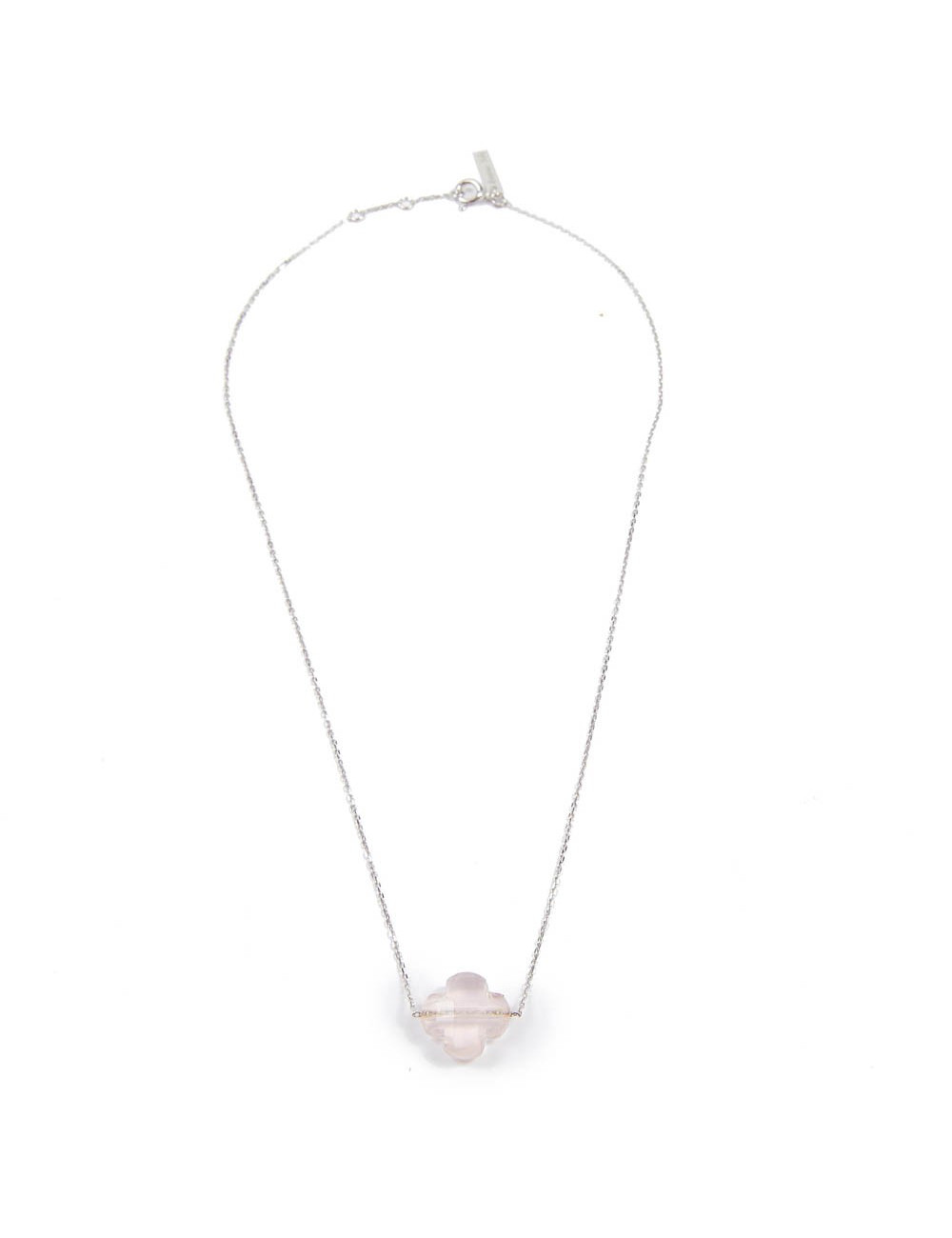 MORGANNE BELLO white gold and pink quartz pendant necklace