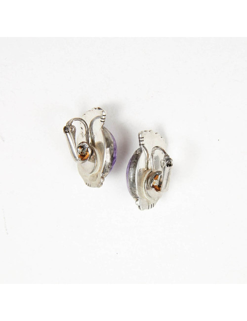 Clips demi lune argent sterling Vintage