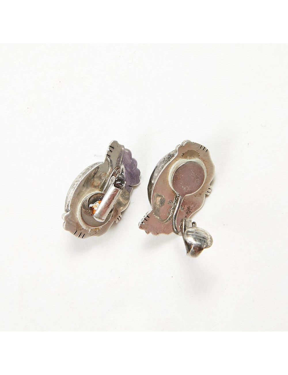 Clips demi lune argent sterling Vintage