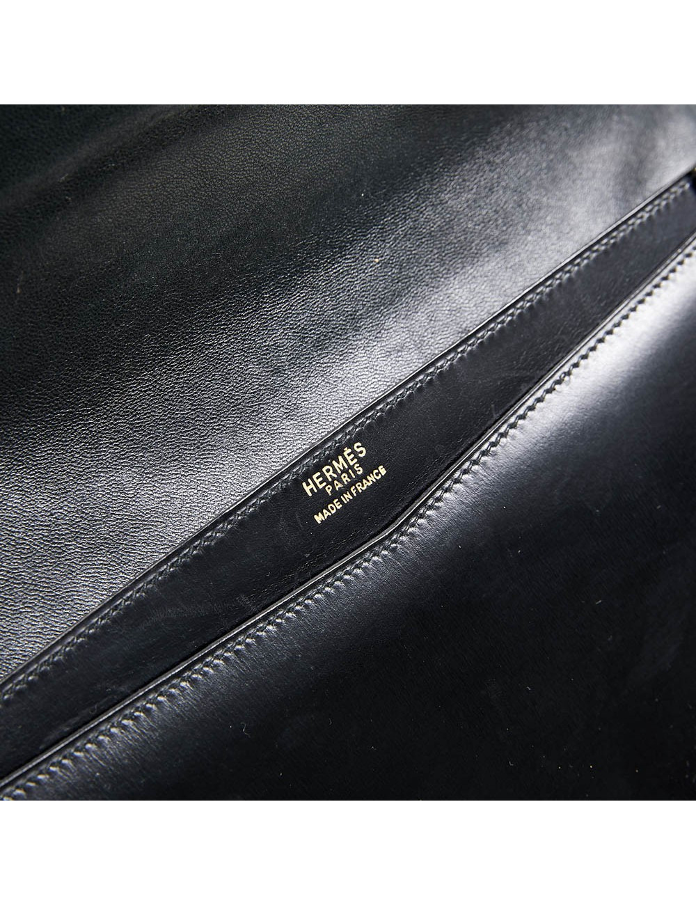 Pochette HERMES Vintage cuir box noir