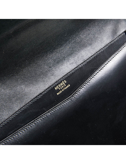 Pochette HERMES Vintage cuir box noir