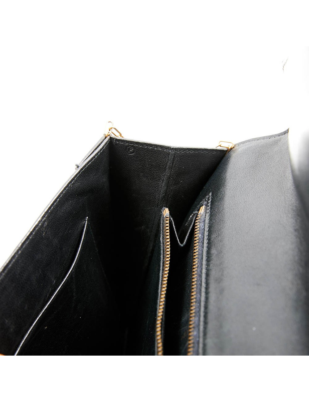 Pochette HERMES Vintage cuir box noir