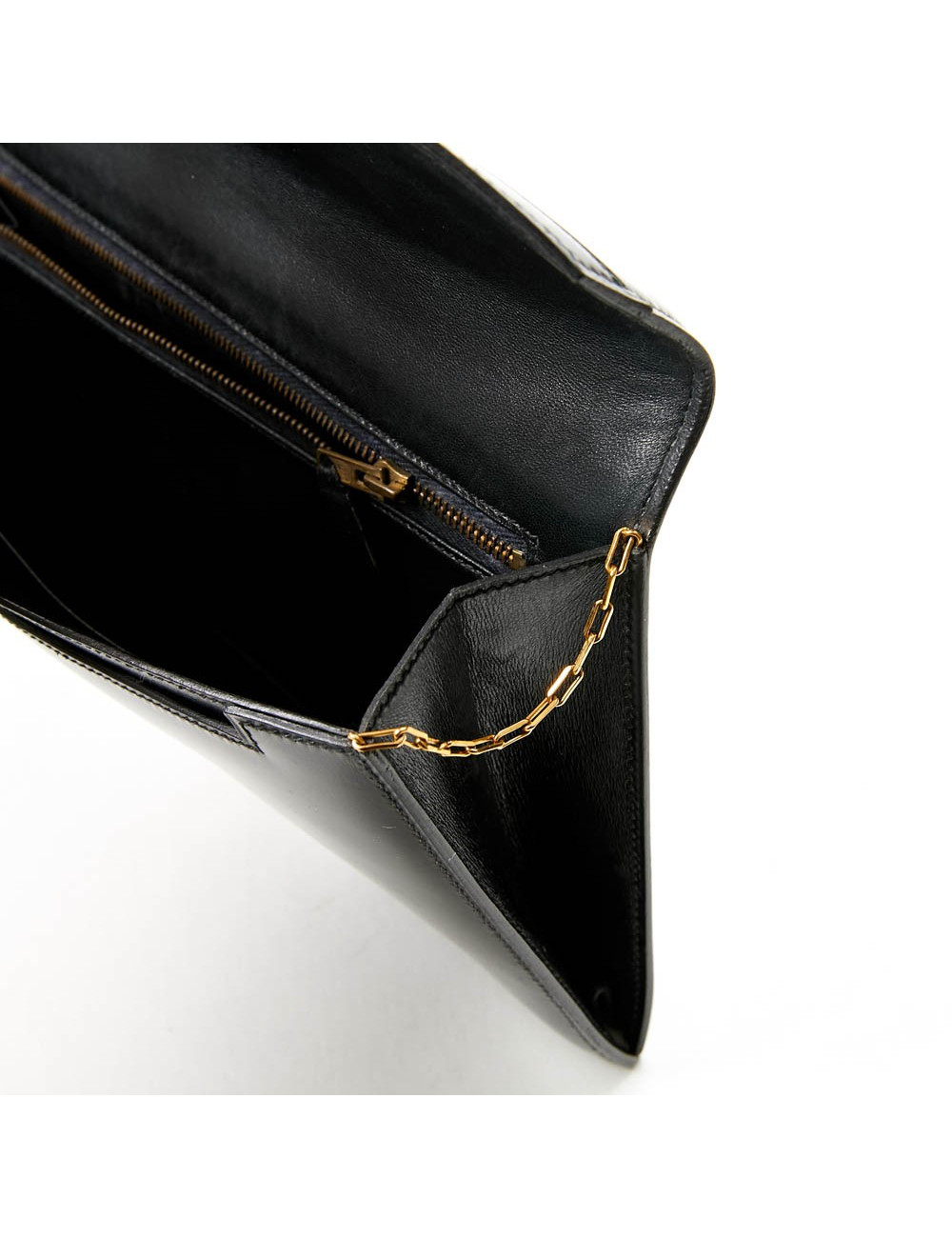 Pochette HERMES Vintage cuir box noir