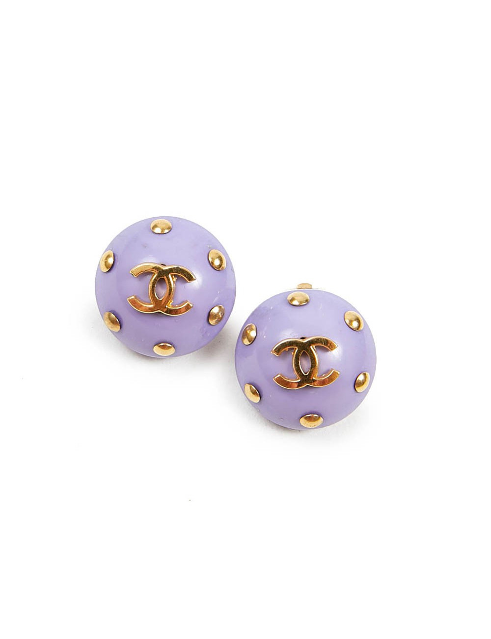 CHANEL clips perles mauve Vintage