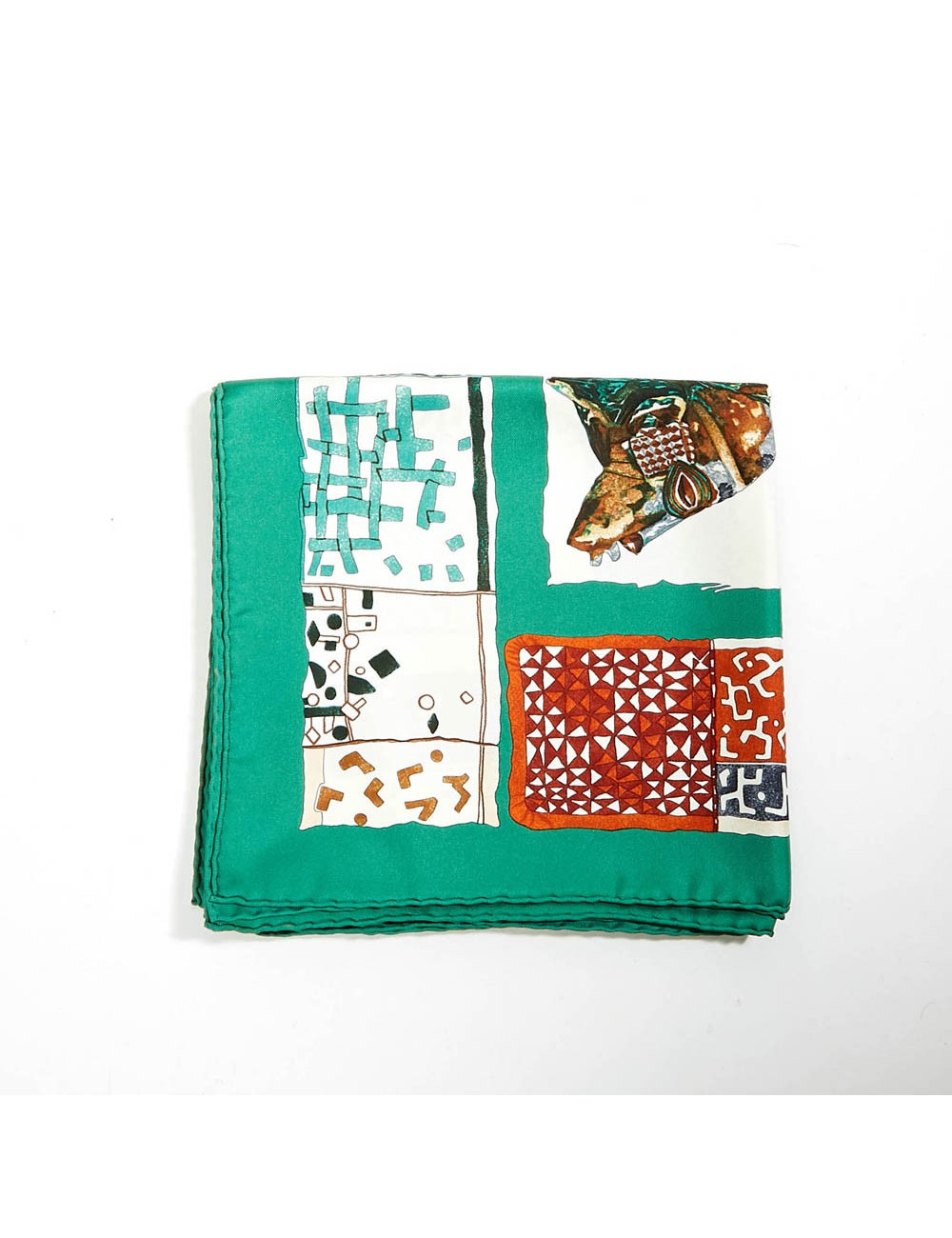 HERMES Persona Green Silk Scarf - Superb Certified Occasion Never Worn