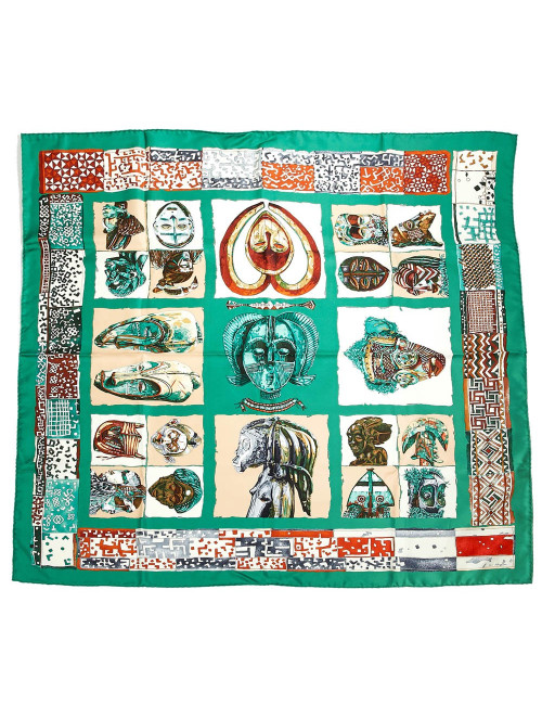 HERMES Persona Green Silk Scarf - Superb Certified Occasion Never Worn