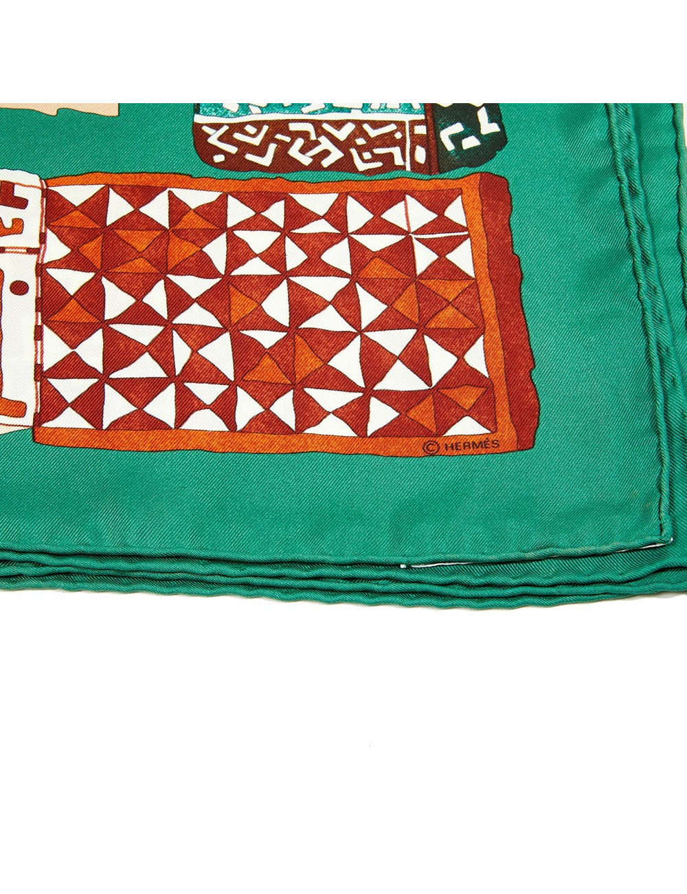 HERMES Persona Green Silk Scarf - Superb Certified Occasion Never Worn