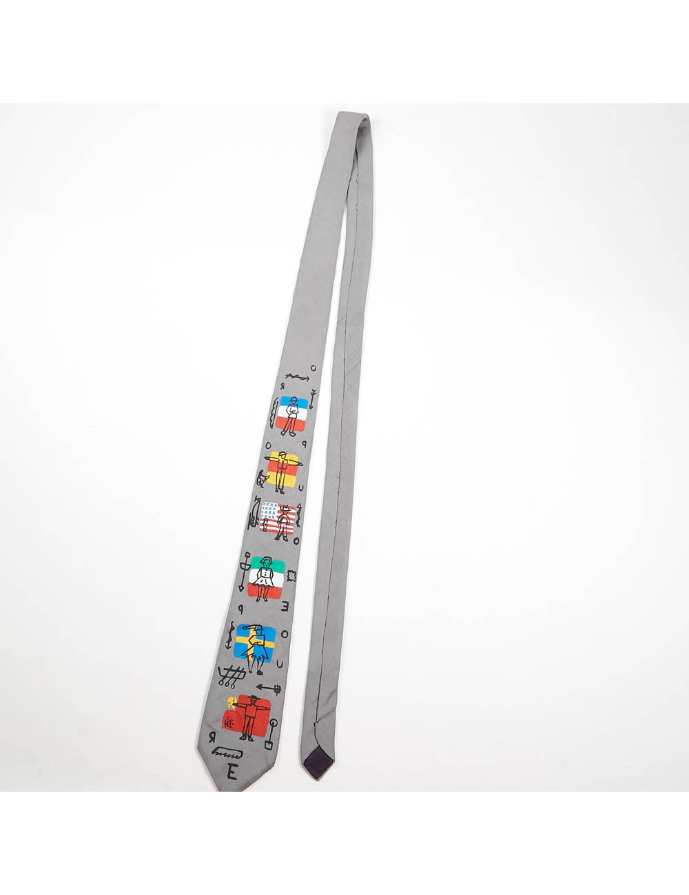 Cravate JEAN JACQUES DE CASTELBAJAC peint à la main