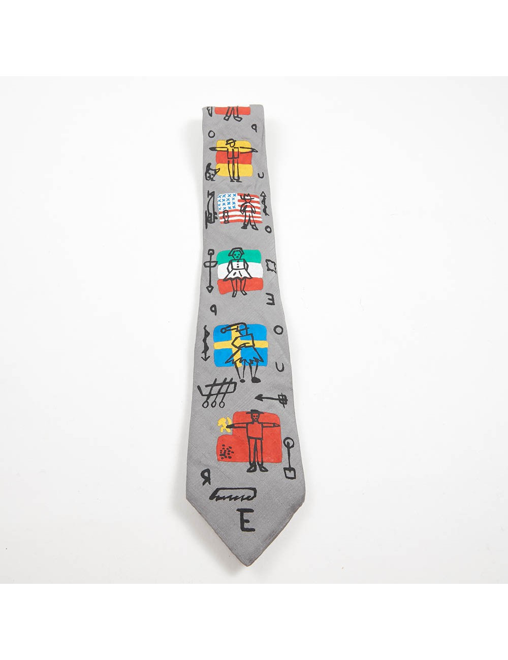 Cravate JEAN JACQUES DE CASTELBAJAC peint à la main