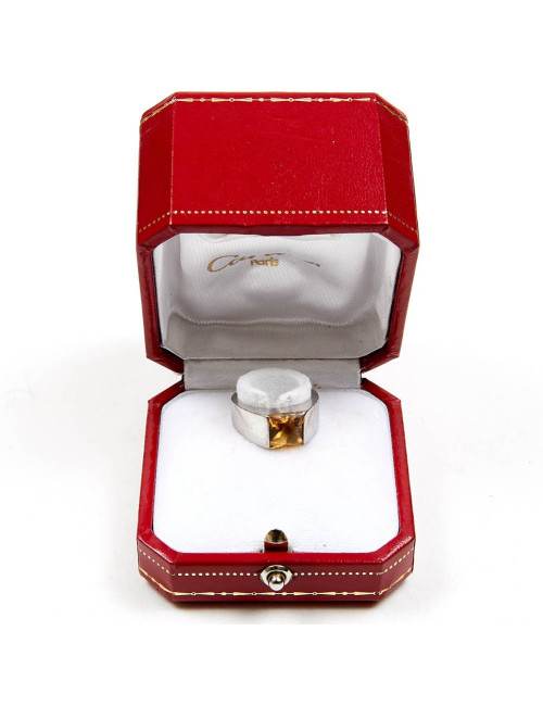 Bague CARTIER T 51 or blanc 750//°°° citrine