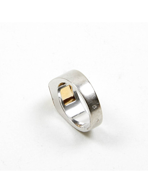 Bague CARTIER T 51 or blanc 750//°°° citrine