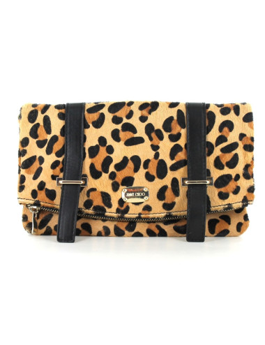Petit sac JIMMY CHOO en poulain imprimé léopard