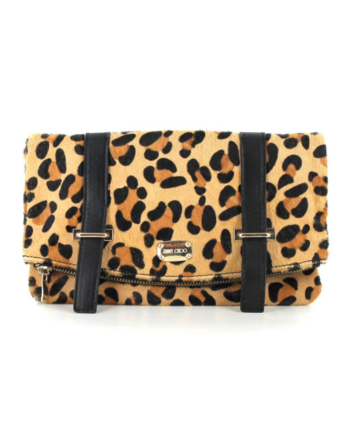 Petit sac JIMMY CHOO en poulain imprimé léopard