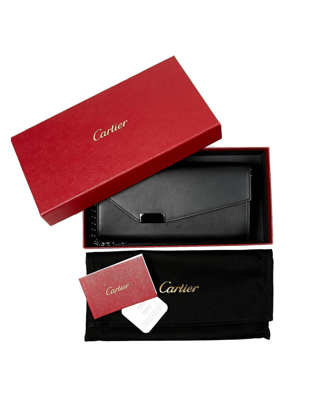 Portefeuille CARTIER cuir lisse noir