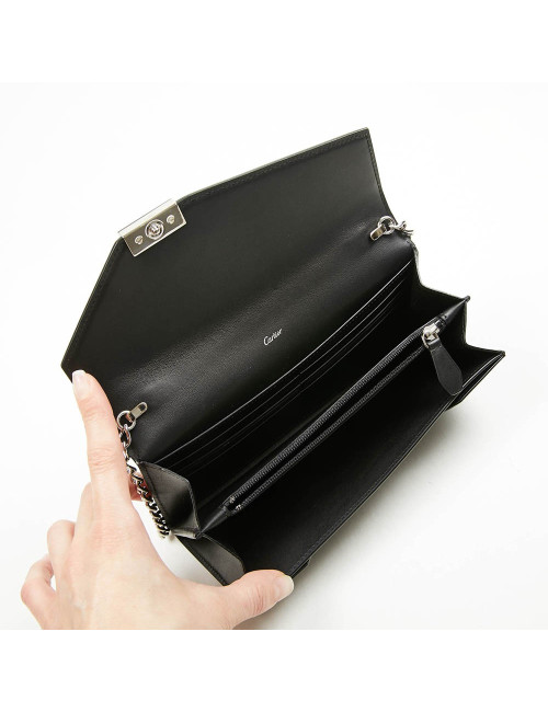 Portefeuille CARTIER cuir lisse noir