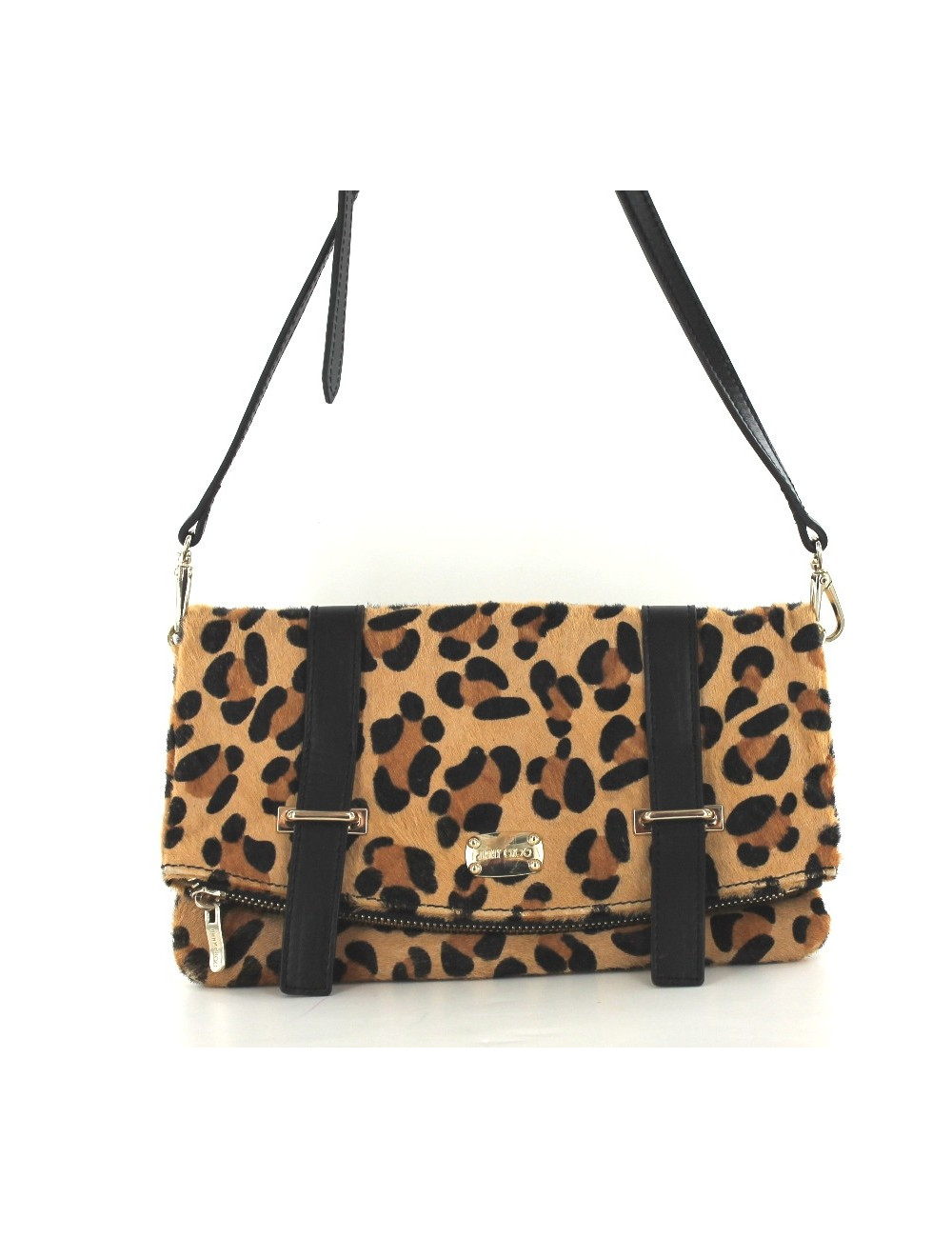 Petit sac JIMMY CHOO en poulain imprimé léopard