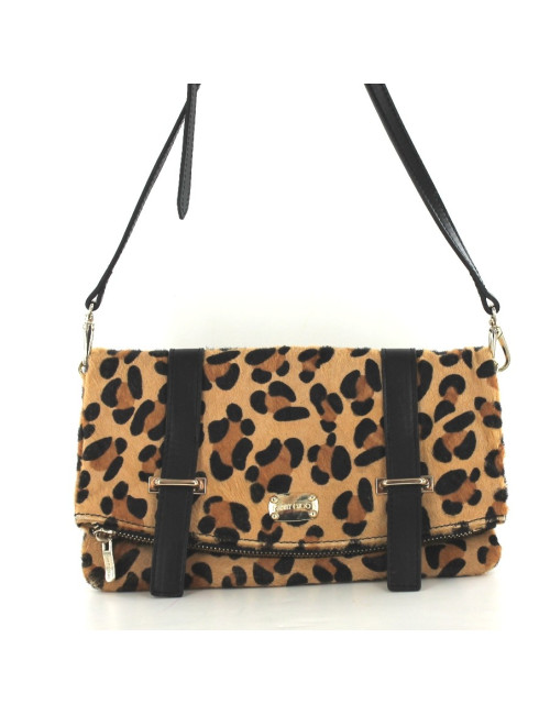 Petit sac JIMMY CHOO en poulain imprimé léopard