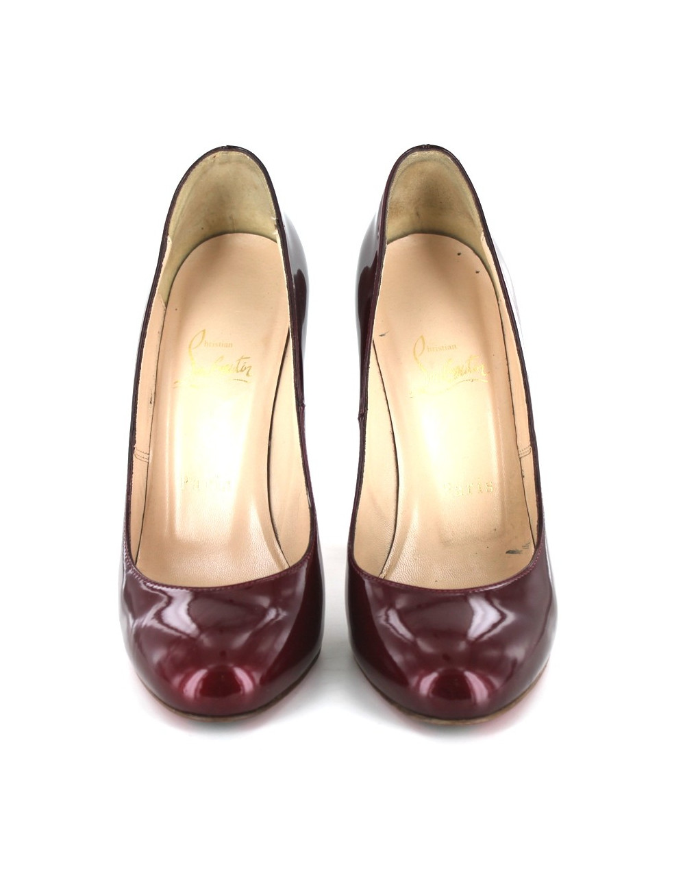 Escarpins CHRISTIAN LOUBOUTIN en cuir verni rouge