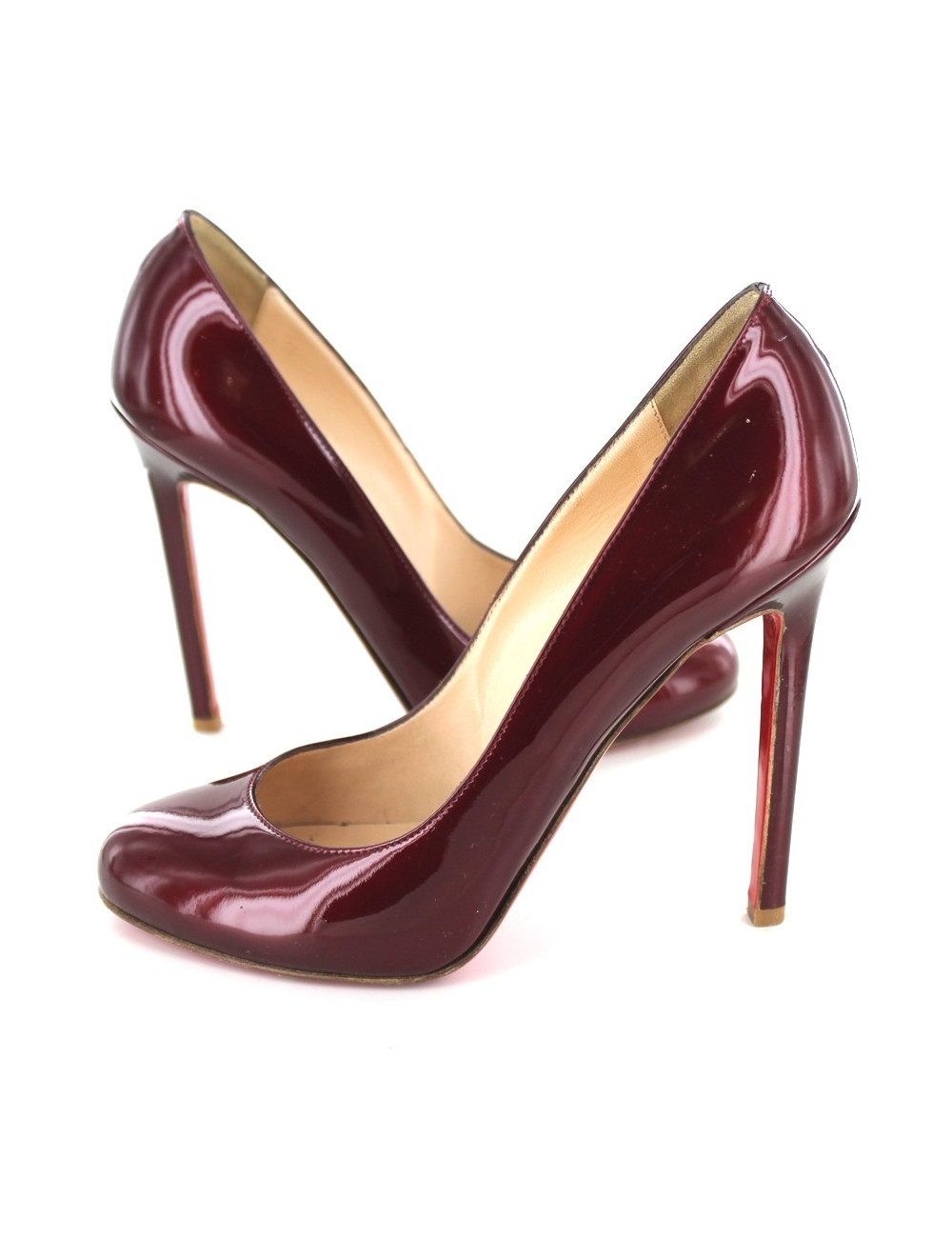 Escarpins CHRISTIAN LOUBOUTIN en cuir verni rouge