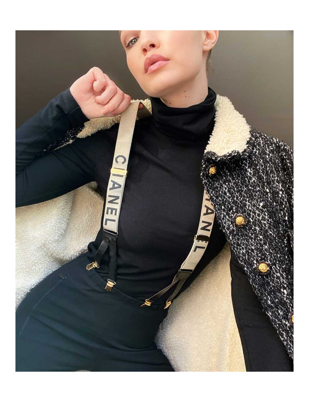 Bretelles CHANEL vintage blanches