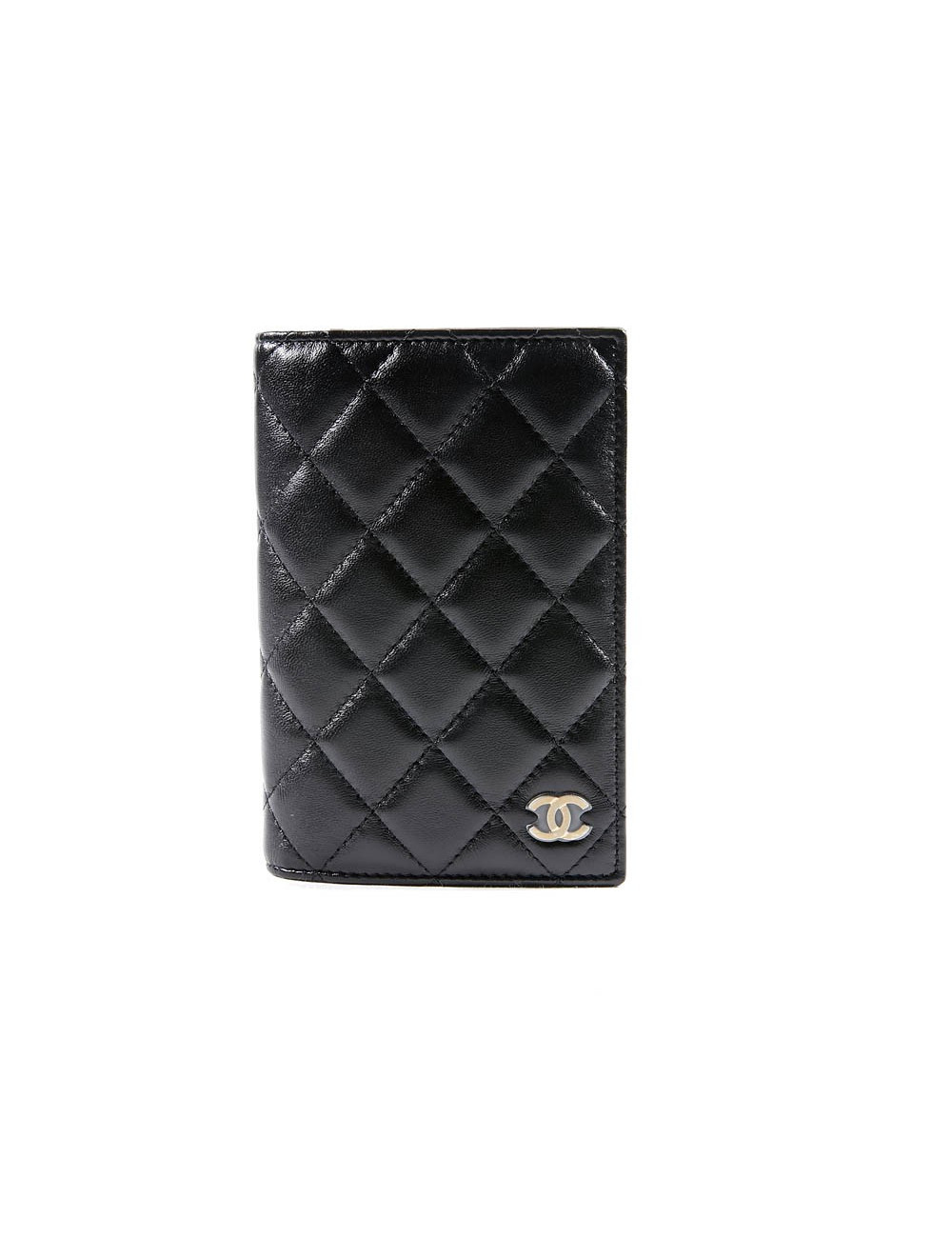 Protège passeport CHANEL cuir matelassé noir