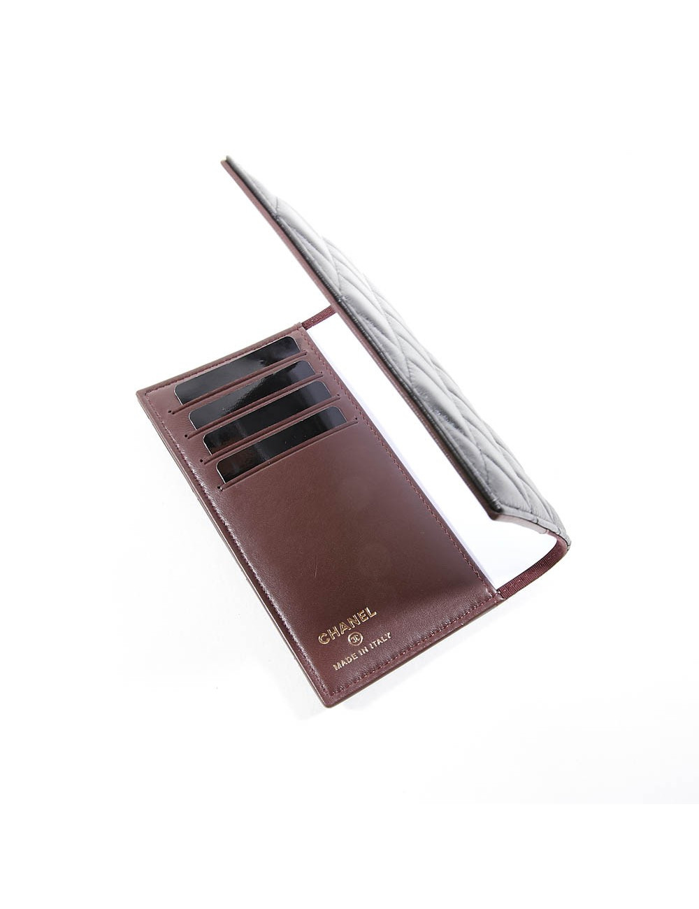 Protège passeport CHANEL cuir matelassé noir