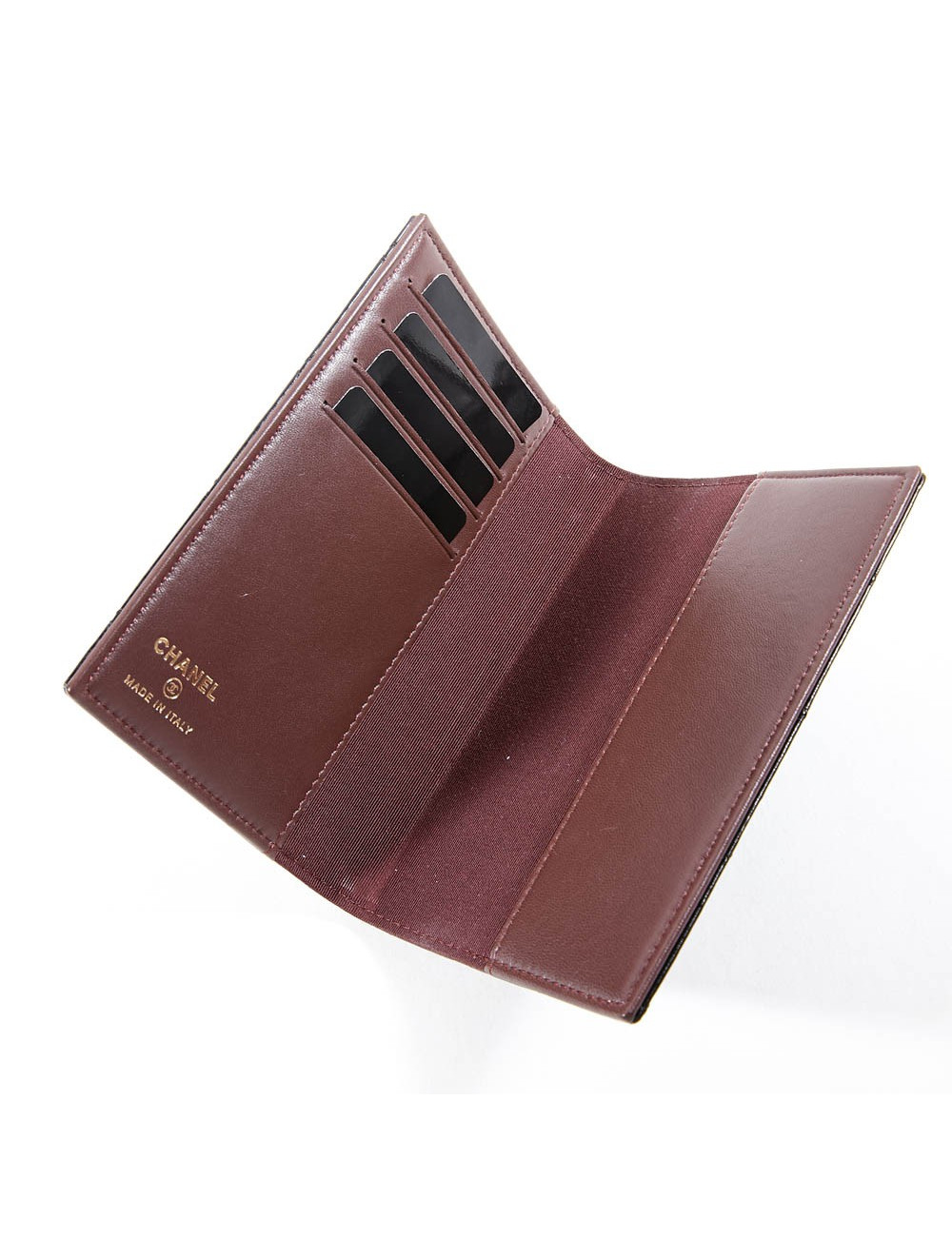 Protège passeport CHANEL cuir matelassé noir