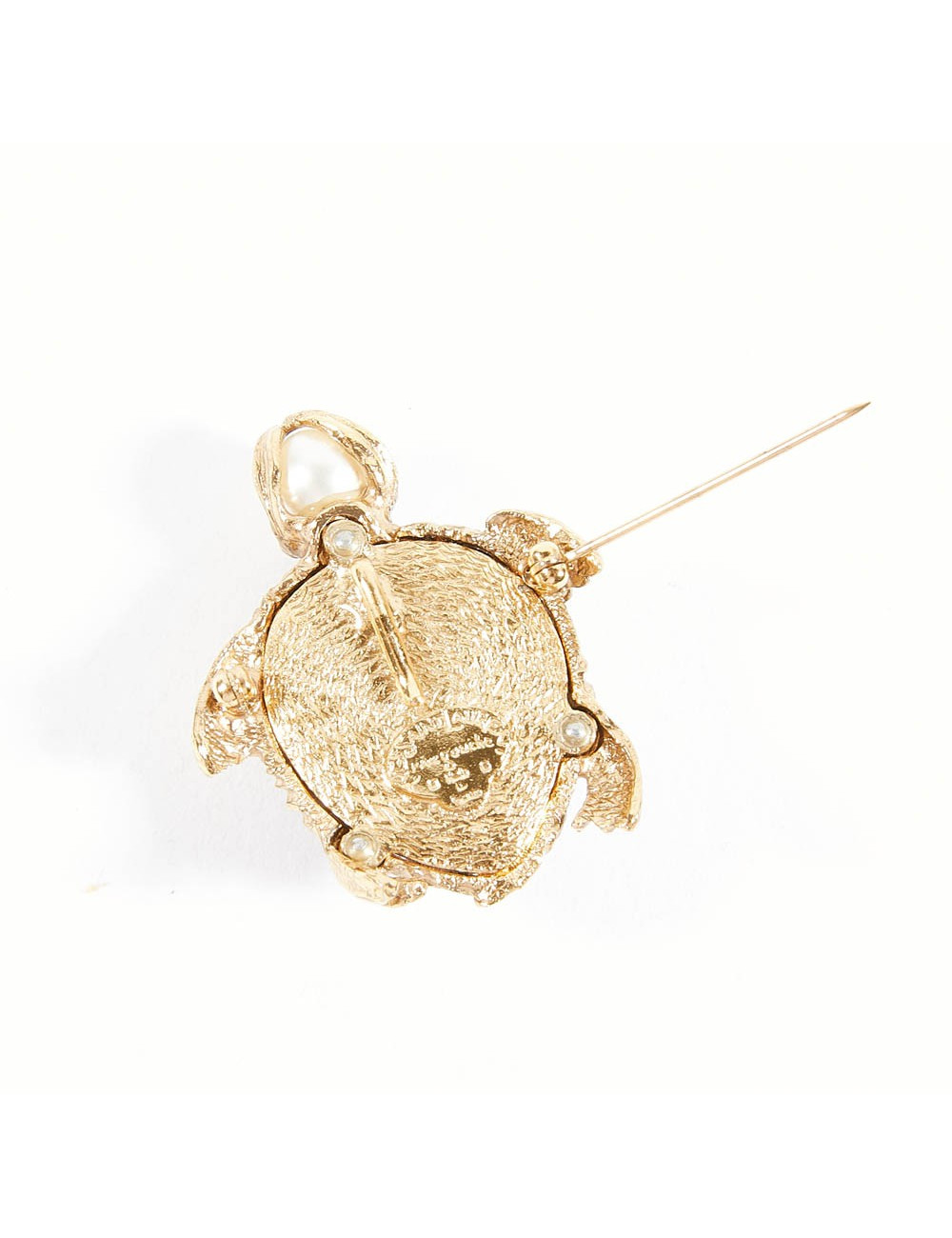 Broche tortue YVES SAINT LAURENT sur ébène