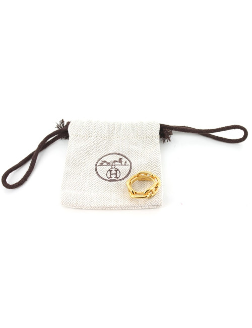 Bague HERMES chaîne d'ancre en plaqué or