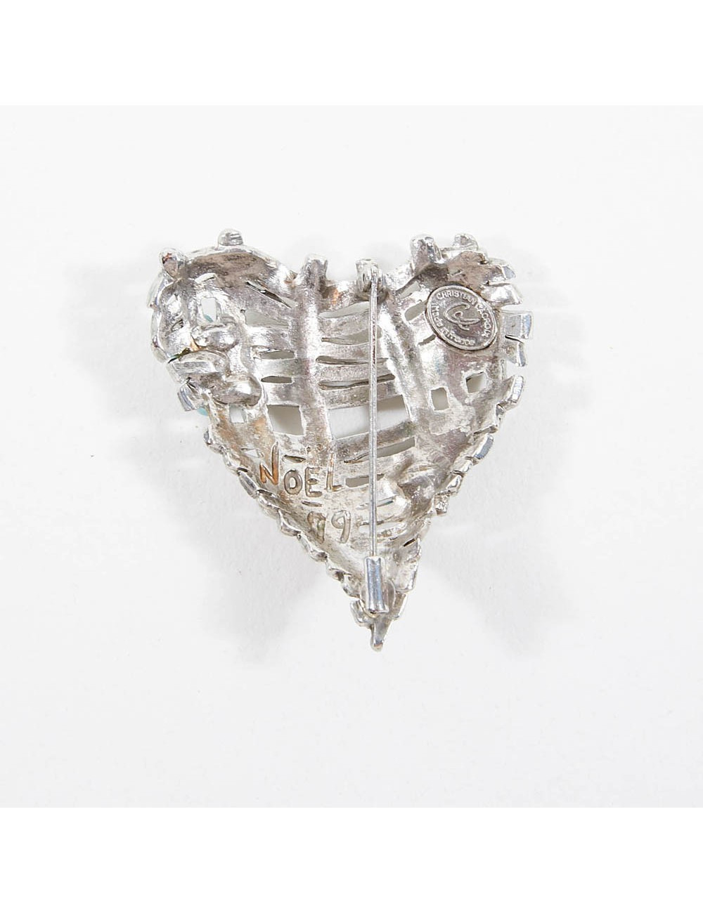 Broche CHRISTIAN LACROIX Coeur métal pierre turquoise