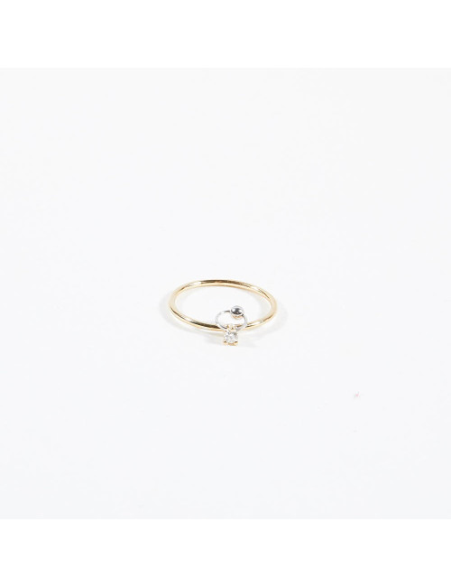 Bague T 52 DELFINA DELETTREZ or et diamant