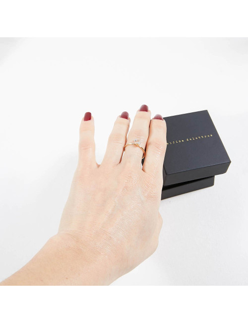 Bague T 52 DELFINA DELETTREZ or et diamant