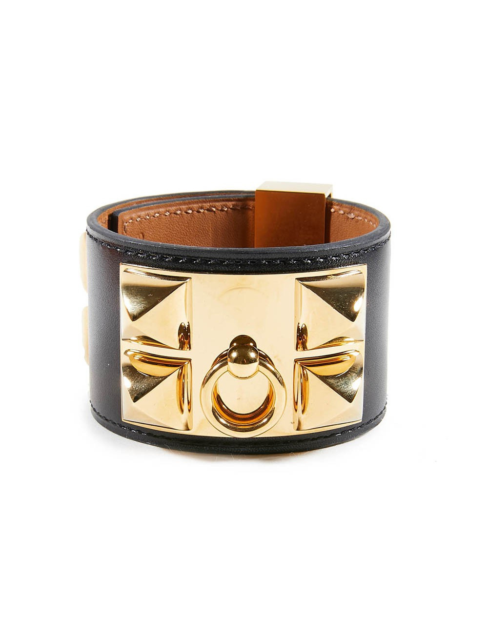 Manchette T 2 HERMES CDC cuir box noir