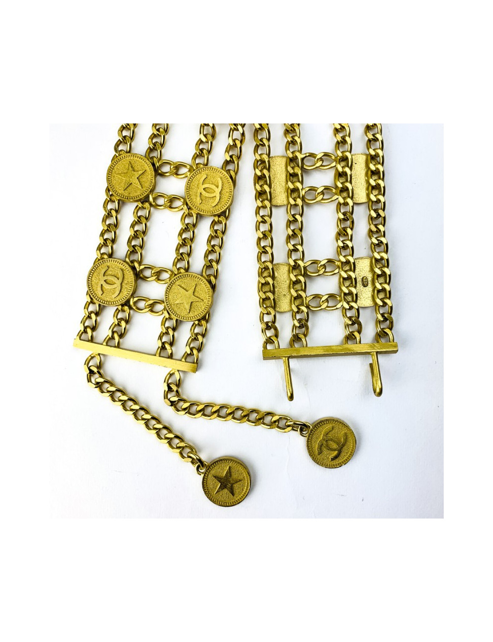 Ceinture CHANEL multichaines étoiles corail