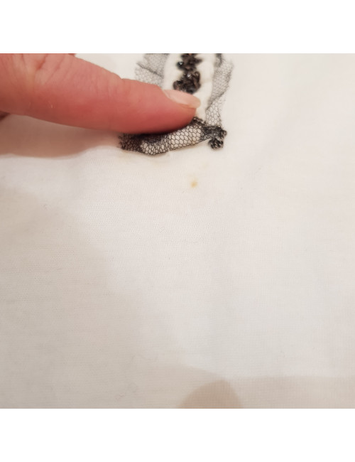 T-shirt T 34 CHANEL coton blanc chaines et brillants 