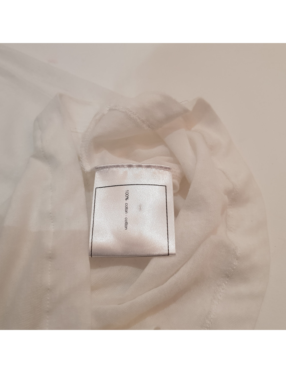 Chanel white cotton t-shirt with chains and rhinestones size 34FR