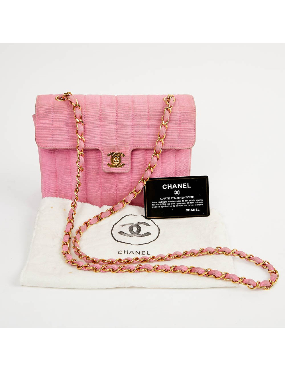Sac CHANEL en ottoman rose