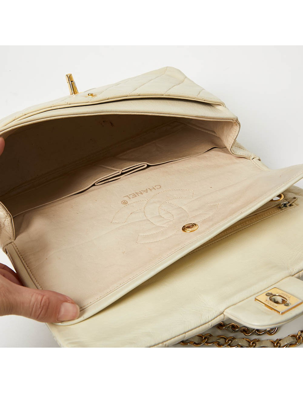 Sac CHANEL classique beige 