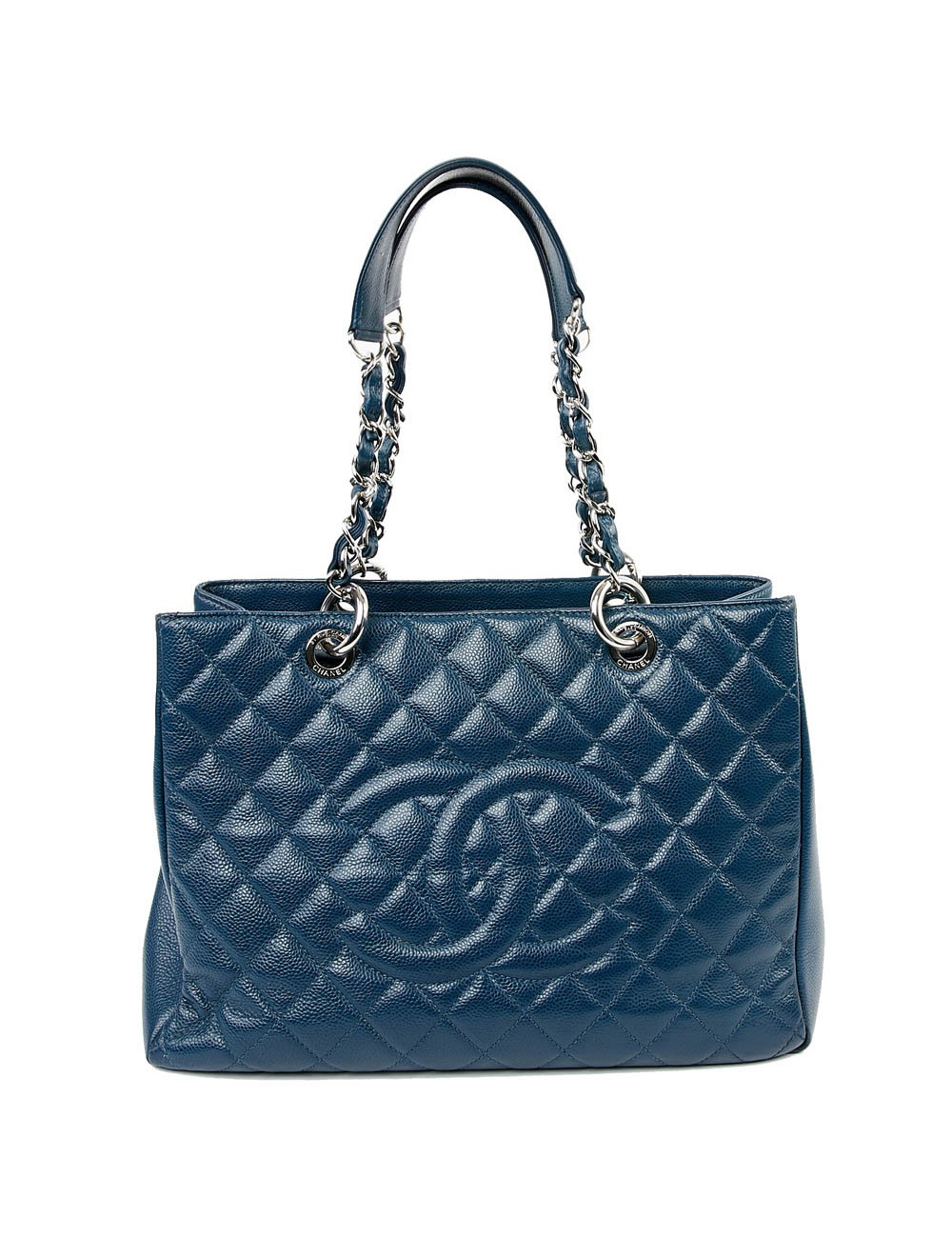 Cabas CHANEL cuir grainé bleu