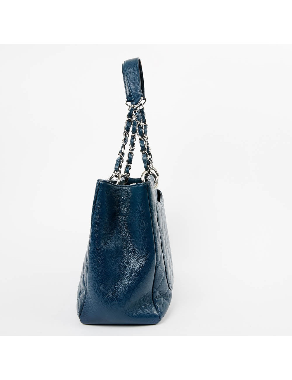 Cabas CHANEL cuir grainé bleu