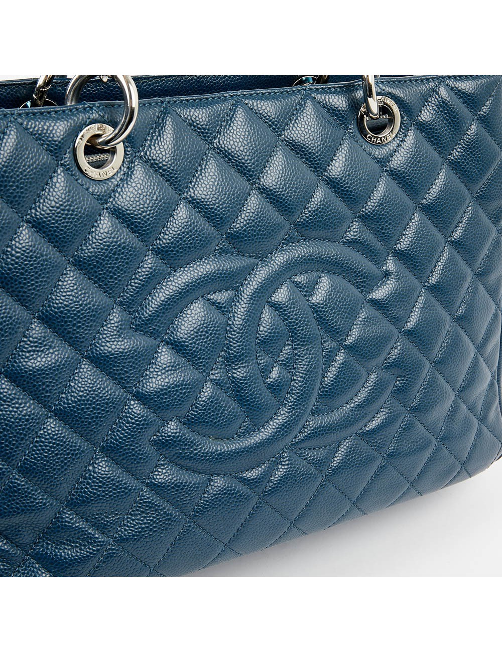 Cabas CHANEL cuir grainé bleu