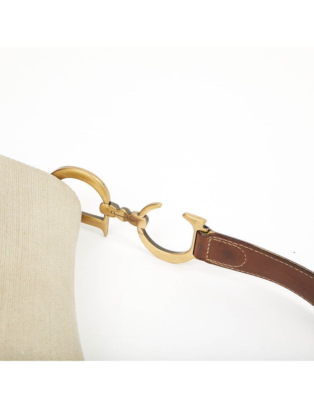 Sac Saddle DIOR vintage toile et cuir marron