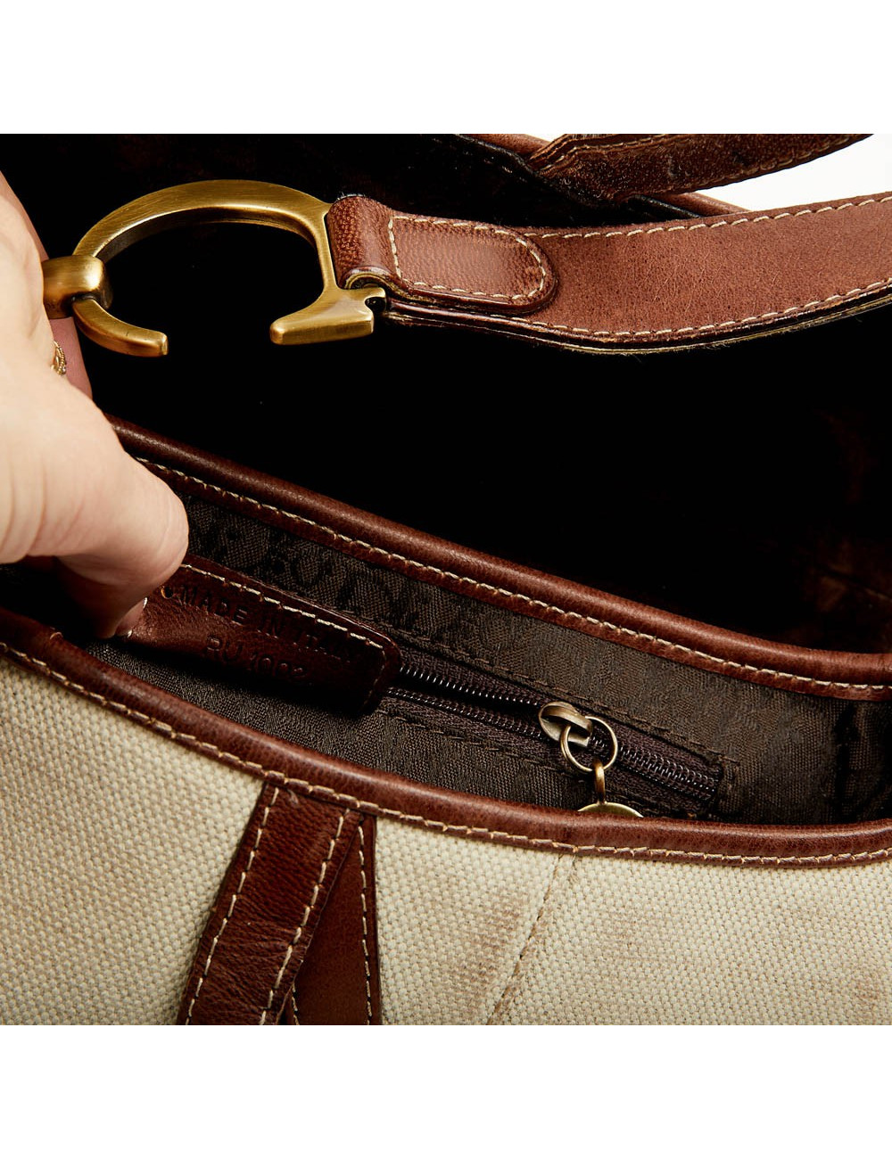 Sac Saddle DIOR vintage toile et cuir marron