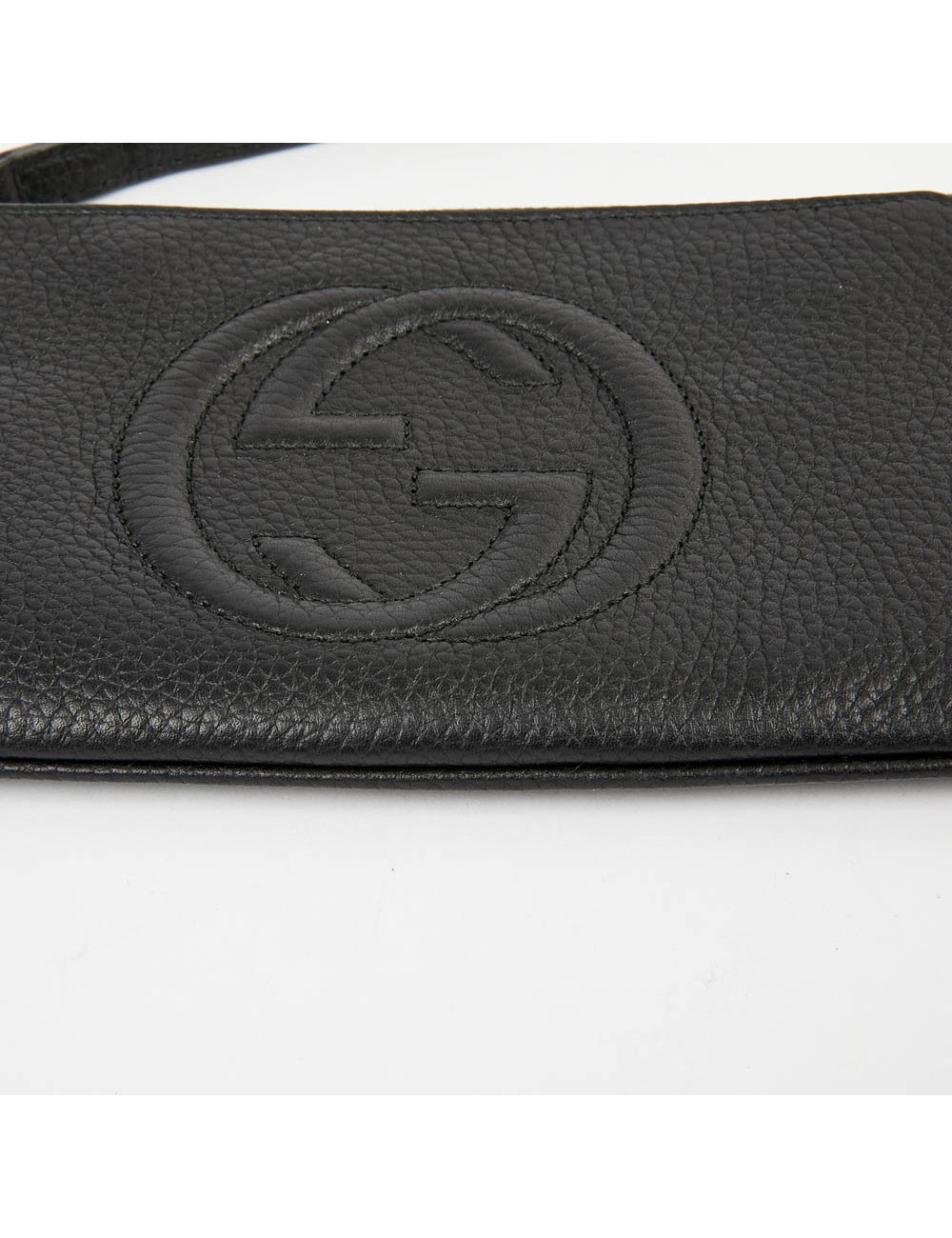 Pochette Soho GUCCI cuir grainé noir 