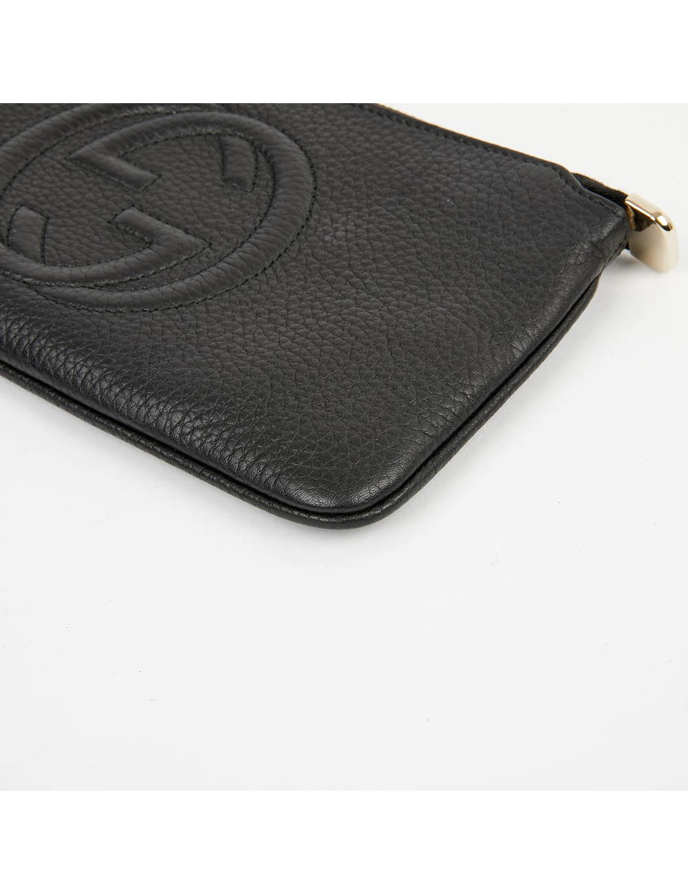 Pochette Soho GUCCI cuir grainé noir 