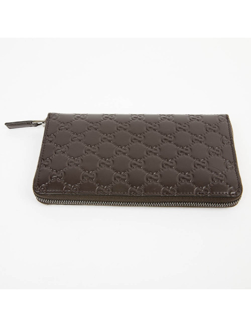 Compagnon GUCCI cuir embossé marron