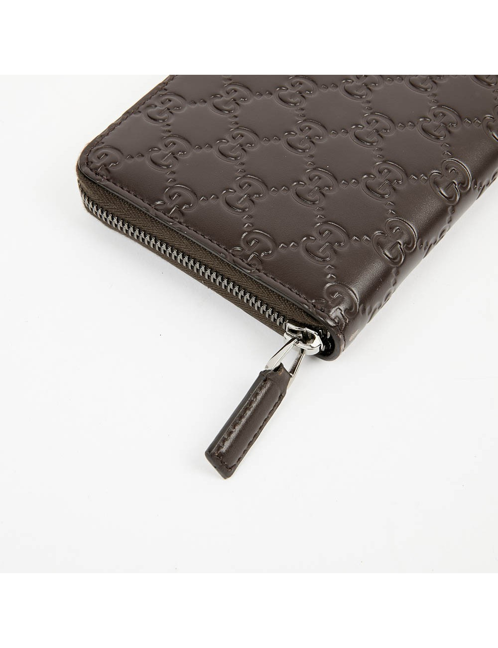 Compagnon GUCCI cuir embossé marron